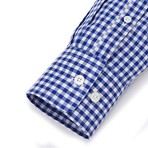 Button-Down Dress Shirt // Blue Gingham (Traditional 15 Neck, 32-33 Sleeve)