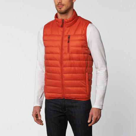 Hugh Packable Down Vest // Princeton Orange (S)