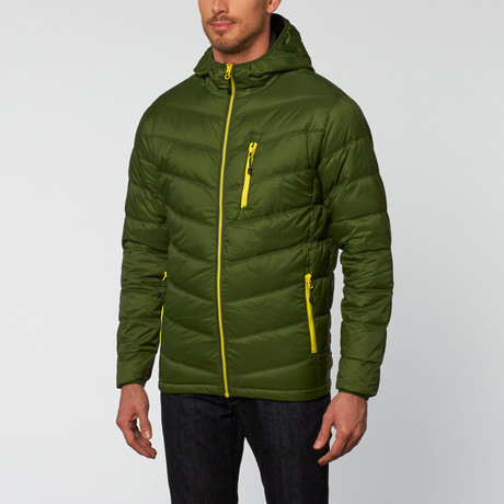 Lennox Chevron Packable Down Jacket // Kombu Green (S)