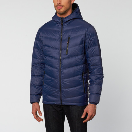 Lennox Chevron Packable Down Jacket // Medieval Blue (S)