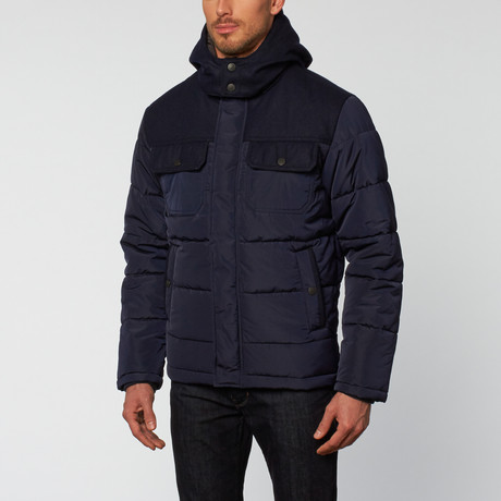 Henry Mixed Media Jacket // Hawke Navy (S)