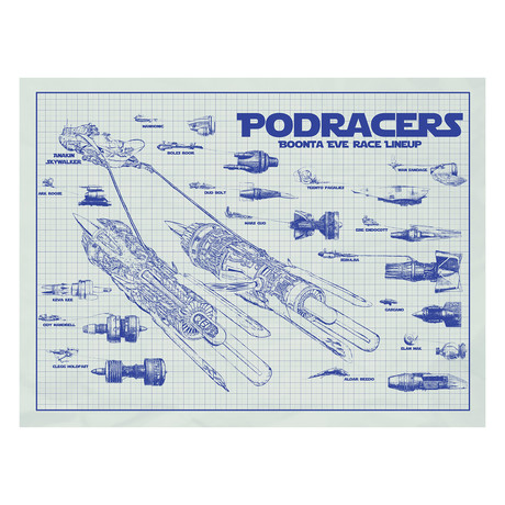 Star Wars Vehicles // Podracers (Blue Grid)