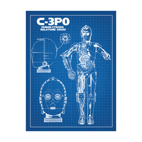 Star Wars Characters // C-3PO Profile (Blue Grid)