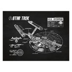 Star Trek U.S.S Enterprise Infographic (24"W x 18"H // Chalkboard)