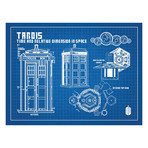 Doctor Who // Tardis (24"W x 18"H // Blue Grid)