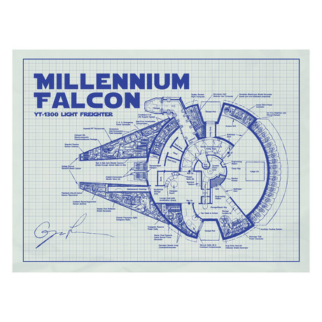 Star Wars Millennium Falcon // 1979 (Blue Grid)