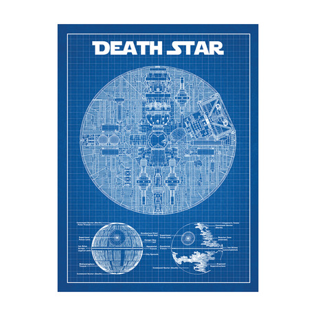 Star Wars // Death Star // Blue Print (Blue Grid)