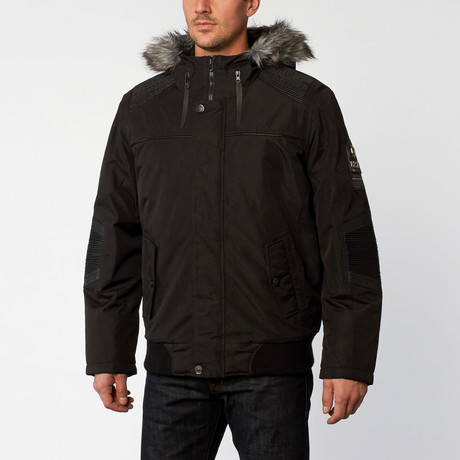 Point Zero // Hooded Rip Stop Bomber // Black (XS)