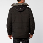 Hooded Ultra Light Down Jacket // Black (XL)