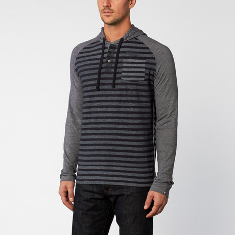 Fine Stripes Semi Fit Hoodie // Navy (S)