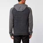 Fine Stripes Semi Fit Hoodie // Navy (L)