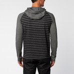 Fine Stripes Semi Fit Hoodie // Black (M)