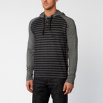 Fine Stripes Semi Fit Hoodie // Black (M)