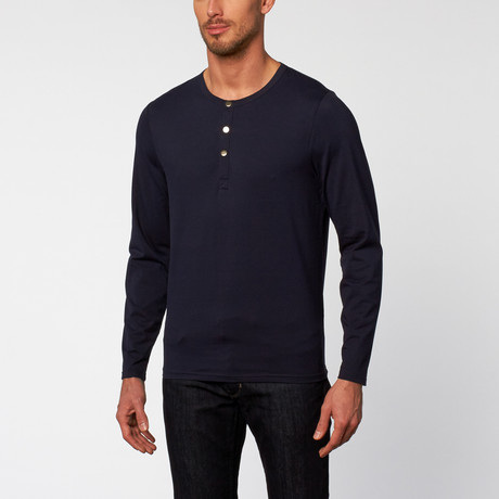 Jacob Holston // Barry 3-Button Henley // Navy (XS)