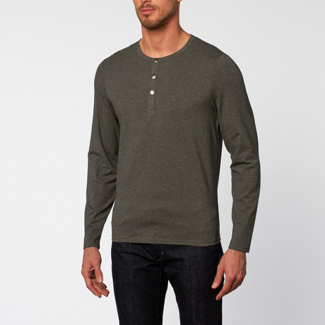 Jacob Holston // Barry 3-Button Henley // Charcoal Grey (XS)