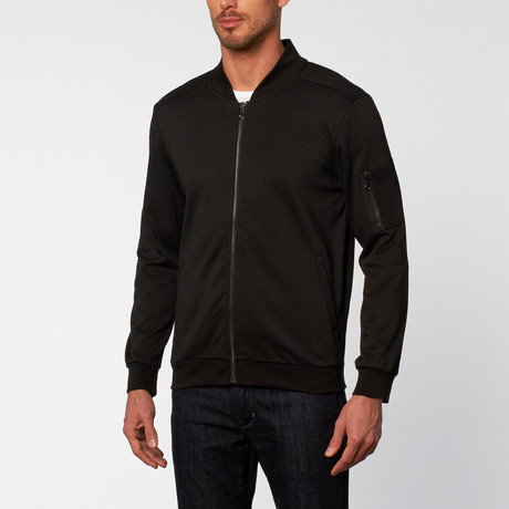 Quinn Bomber Sweatshirt Jacket // Black (S)