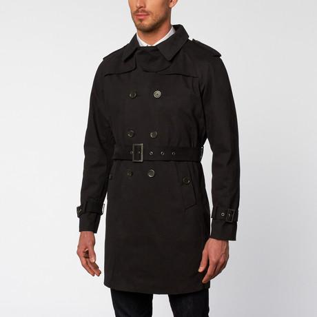 Martin Brushed Cotton Trench // Black (S)