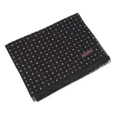 Brushed Silk Multi-Dot Scarf // Black