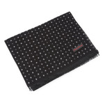 Brushed Silk Multi-Dot Scarf // Black