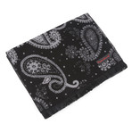 Brushed Silk Large Paisley Scarf // Black