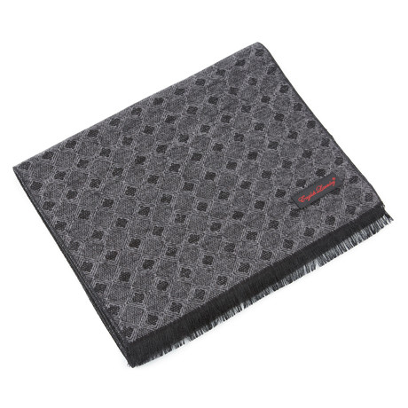 Brushed Silk Deco Scarf // Black