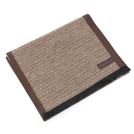 Brushed Silk Checkerboard Scarf // Tan