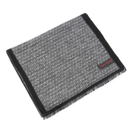 Brushed Silk Checkerboard Scarf // Black