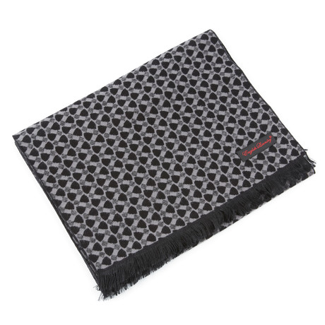 Brushed Silk Tile Scarf // Black