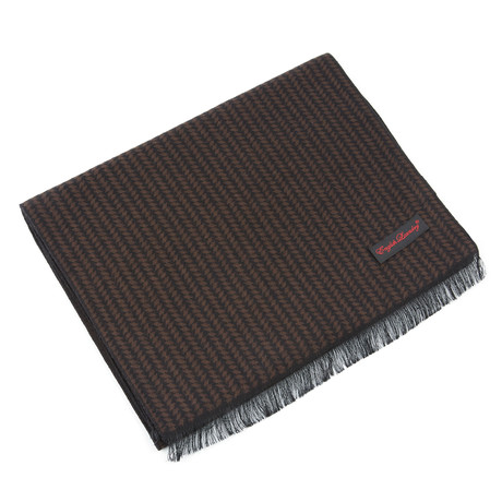Brushed Silk Zig-Zag Scarf // Brown