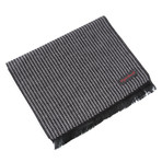 Brushed Silk Zig-Zag Scarf // Black