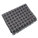 Brushed Silk Multi-Check Scarf // Black