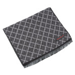 Brushed Silk Diamonds Scarf // Black