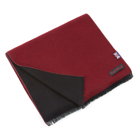 Reversible Brushed Silk Scarf // Burgundy + Black