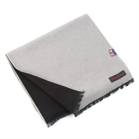 Reversible Brushed Silk Scarf // Grey + Black