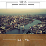 The River Thames Wall Mural Decal (4 Panels // 93" Width)