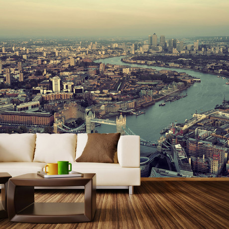 The River Thames Wall Mural Decal (4 Panels // 93" Width)