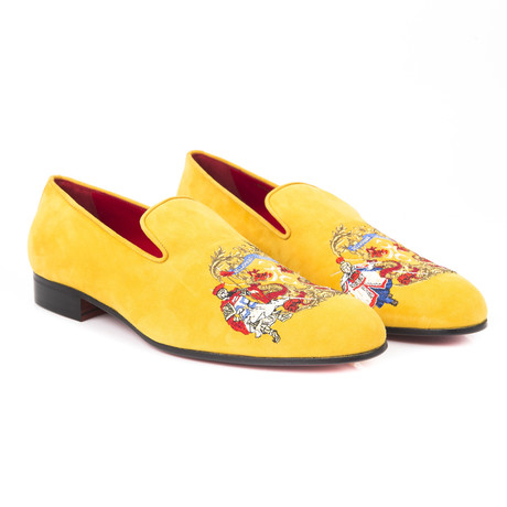 Suede Guard Embroidered Slip-On // Yellow (Euro: 39)