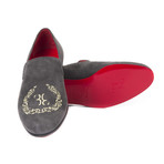 Suede Embroidered Slip-On // Grey (Euro: 39)