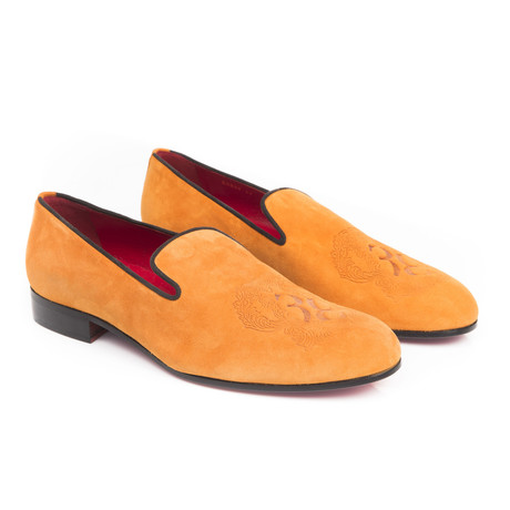 Suede Scroll Printed Slip-On // Orange (Euro: 39)