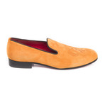 Suede Scroll Printed Slip-On // Orange (Euro: 39)