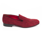 Suede Scroll Printed Slip-On // Bordeaux (Euro: 39)