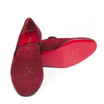 Suede Scroll Printed Slip-On // Bordeaux (Euro: 39)