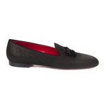 Calfskin Leather Tassel Slip-On // Black Check (Euro: 39)