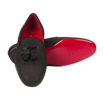 Calfskin Leather Tassel Slip-On // Black Check (Euro: 39)