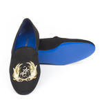 Canvas Plume Embroidered Slip-On // Black (Euro: 39)