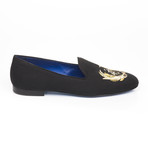 Canvas Plume Embroidered Slip-On // Black (Euro: 39)