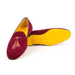 Suede Tassel Embroidered Slip-On // Ruby (Euro: 39)