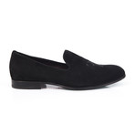 Suede Logo Embroidered Slip-On III // Black (Euro: 43)