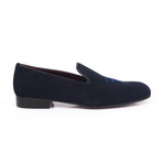 Suede Logo Embroidered Slip-On II // Blue (Euro: 40)