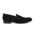 Suede Logo Embroidered Slip-On II // Black (Euro: 39)